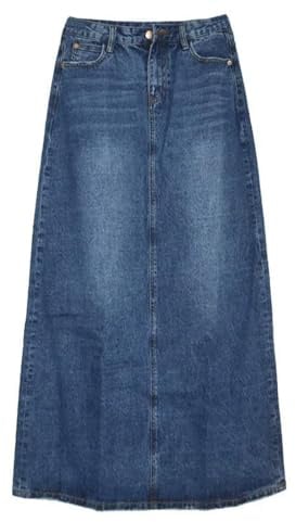 GPWDIEJB Langer Rock Damen Casual Jeansrock Für Frauen, Lange Maxiröcke, A-line, Plus Size, S-3xl, Mode, Frühling-blau-XL