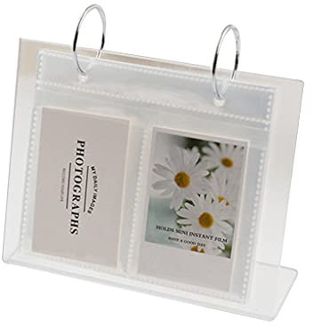 Album photo multifonction sur pied transparent pour photos et cartes postales