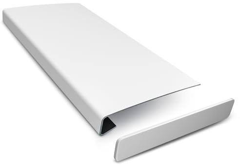 Rivestimento per davanzale DQ-PP – Bianco - 38 x 140 cm – Spessore 3 mm – Mensole per finestre in PVC personalizzabili – con finitura laterale – Copertura tagliabile e ristrutturazione moderna