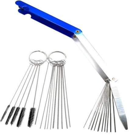 Mikikit 3 Sets Brush Cleaning Kit with Needles and Wire Brushes for Motorcycle Throttle Body and Jet Cleaner Tool Set