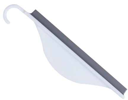 Silicone Window Wiper for Bathtubs and Windshields White | Low-noise Scrubbing Tool, Removes Water Drops, Flat Smooth Surfaces, Shower Glass and Car Panes