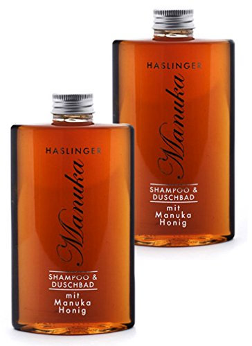 Lashuma Duschgel & Shampoo Manuka Honig, Duschbad mit echtem Manuka Bienenhonig im 2er Set 2x 200 ml