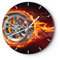 Modern Wanduhr Rad Flammen Felge 40x40cm Rund Groß Wand Uhr Glas Analog Zimmeruhren Küche Büro Wohnzimmer Glasuhr Wall Clock Dekoration Design Wanddekoration Küchenuhr C3AR40x40-0198