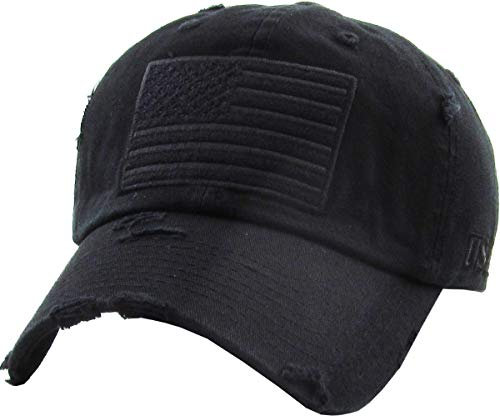KBETHOS KBVT-209 BLK Tactical Operator mit USA-Flaggen-Flecken US Army Military Baseball Cap Einstellbar