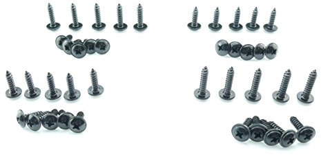 Tech-Parts-Koeln 40 Schrauben Verkleidung Set M4 M5 Roller Quad Motorrad Satz 4mm 5mm Kreuz schwarz