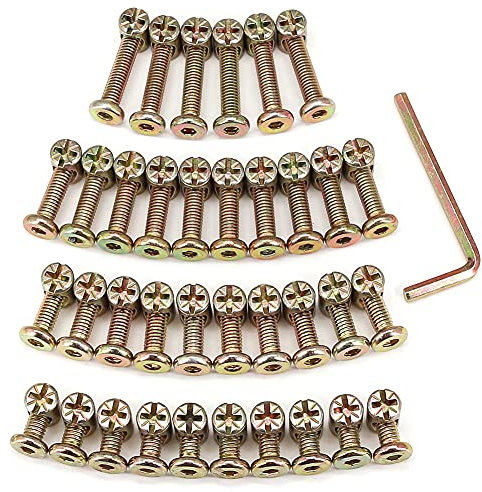 Brugola testa M6, bullone e dado zincato a barile con attacco esagonale per viti di mobili, culle, lettini, e sedie con chiave.