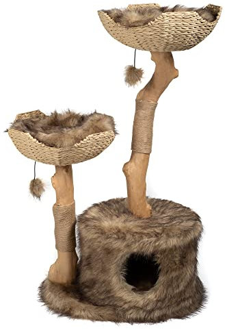 Modern Cat Tree Tower, Real Branch luxury Cat Condo, Wood Cat Tower, Cat Scratching Tree, Cat Condo, Cat Lover Gift, Luxury Cat, Cat Gifts by Mau Lifestyle