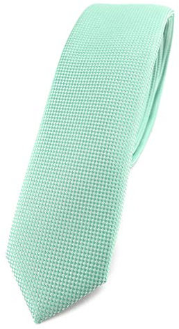 TigerTie Modische schmale Designer Krawatte in mint fein gepunktet