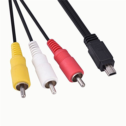 Kabel für Kamera Video Audio AV Kabel USB auf 3 Cinch für Kamera IXUS 990 is 980 is 970 is 870 is 200 is 120 is 110 is 100 is 95 is 90 is 85 is 80 is 500D 600D usw.