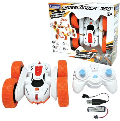 Lexibook, Crosslander 360, ferngesteuertes Geländeauto, bis zu 12km/h, Lichteffekte, 360°-Raddrehung, verrückte Stunts, Armband-Fernbedienung, wiederaufladbar, RC20