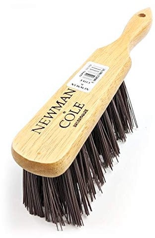 Newman and Cole Natural Wooden Hand Brushes - Choose from Hard Stiff Bristle Brush or Soft Brush with Natural or Synthetic Bristles - 1 x Hard Synthetic Bristle Hand Brush
