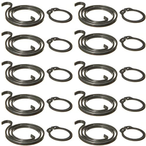 Northern DIY Door Handle Spring Repair Kit (Ten 28mm Diameter, 2.5mm Thick, 1.1mm Gauge, 2 + 1/2 Turn, Zinc Plated, Black Coated, Replacement Return Springs Plus Ten circlips)