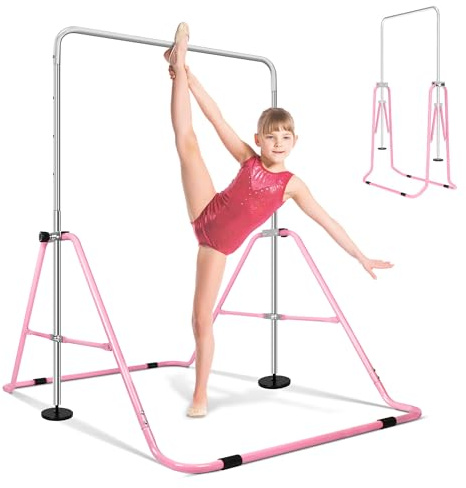 ORIENTOOLS Kinder Gymnastikstange Höhenverstellbare horizontale Stangen Faltbar Gymnastik Junior Training Bar für Zuhause