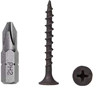 (Lot de 3500 vis) Vis en acier au carbone phosphaté noir pour cloison sèche 3,5 x 35 mm, vis à bois, tête bombée cruciforme, fixations pour panneaux d'aggloméré (3500, 3,5 x 35 mm)