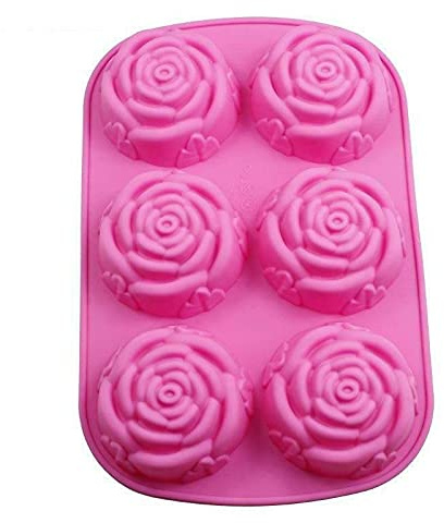 Golddunes Beautiful Pink Rose Silicone Mould Chocolate Jelly Wax Cake Baking Mould