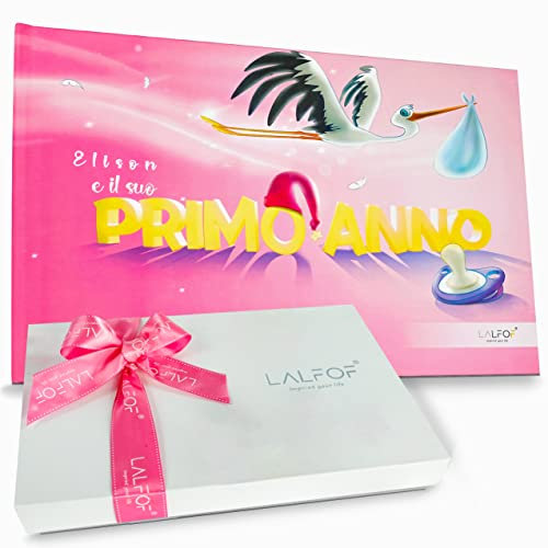 LALFOF® Album nascita bambina Stile Cartone Animato. Idea Regalo Neonata Femmina,lista Nascita Bebè,regalo Nascita Bimba,regali Neonata Femmina,Regali Nascita Bimba,Album Ricordi,Libro Nascita Bimba