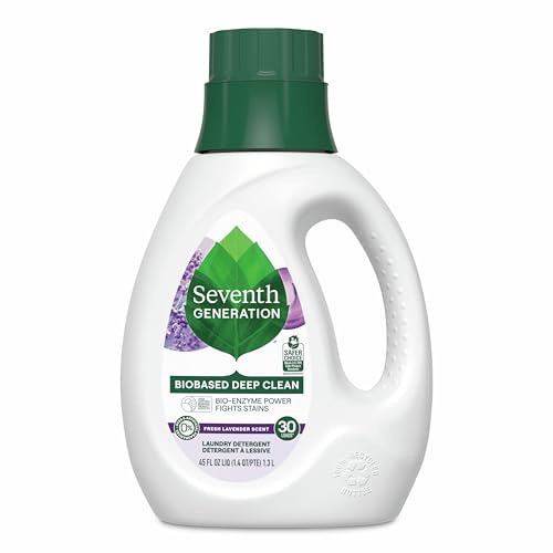 Seventh Generation Liquid Laundry Detergent, Fresh Lavender Scent, 30 Loads, Fights Stains, 45 Fl Oz