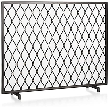 Pare-feu Pour ABL Cheminée Screen Guard, Fer Fire Safety Clôture, Spark Spark Screen Barrière For Le Bois Et La Cuisson Du Charbon, Des Cuisinières, Des Grillades, 128x81.3cm