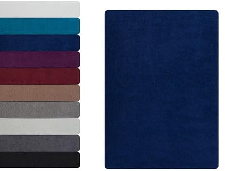 Frottee Boxspringbett Spannbettlaken Spannbetttuch 180 - 200 x 220 cm, Bettlaken 80% Baumwolle - 20% Polyester, Kuschelig Weich und Warm, Matratzen bis 35 cm, OEKO-TEX MADE IN GREEN, Navy