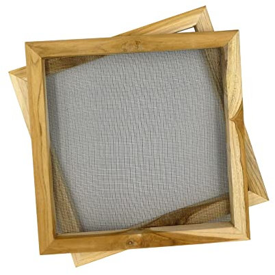 PAPIERSCHÖPFRAHMEN quadratisch 25x25 cm/ideal auch auch für C6 Couverts oder DinLang Doppelkarten - Traditionswerkzeug in professioneller Qualität/incl. Anleitung