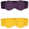 Allegra K Cintura elastica in vita da donna, taglie forti, a forma di 8, in finta pelle, Giallo e viola, 68.6cm/27