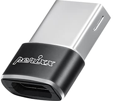 perixx PERIPRO-408 USB C Buchse auf USB A Stecker Adapter - Datenübertragung & Ladeadapter für iPhone 12 13 Mini Pro, Galaxy Note, iPad & Pixel Smartphone