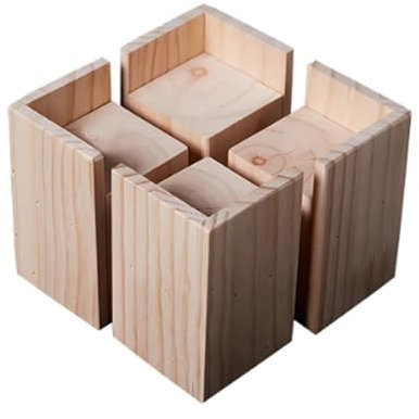 4 Pièces Rehausseur de Meubles en Bois,Pieds de Meuble Bois Rehausseur Pieds de Lit e Table Robustes,Rehausseurs de Lit pour Meubles,Furniture Risers pour Canapé (5x10x10x15cm)