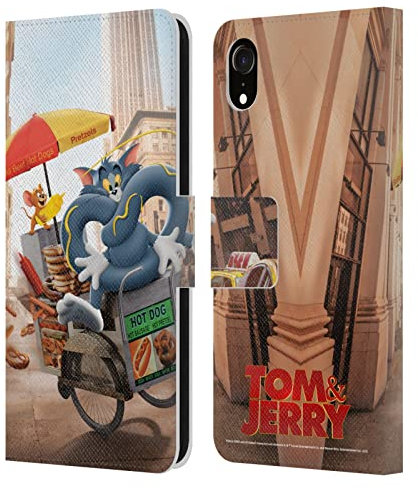 Head Case Designs Offizielle Tom and Jerry Movie (2021) Neue Wendung in Der Realen Graphics Leder-Wallet-Hülle Kompatibel mit Apple iPhone XR