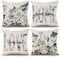 ASDCXZ Frühling Kissenbezug 40x40 cm 4er Set, Frisch Aquarell Blume Muster Blau Sofa Dekokissen Kissenbezüge Kissenhülle Waschbar Polyester Flachs Textil Outdoor Polster Kopfkissenbezug Kissen Bezug