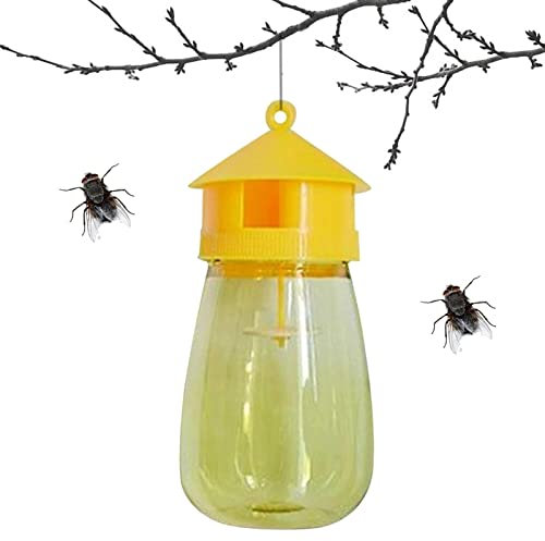 Fukamou Fliegenfalle, Biologische Fliegenfalle Für Terrassen, Garten Oder Balkon, Giftfreie Wespen- & Fliegenfalle Zum Hinstellen Und Aufhängen, Wiederverwendbar.