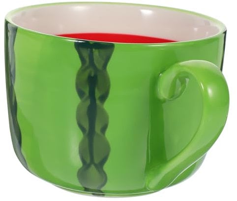 Luxshiny Taza De Sandía De Cerámica Cerámico IR a Tomar Café Taza De Cerámica con Tapa Taza Decorativa para Beber Taza De Jugo Taza De Bebida Hotel Vaso De Café Oficina Fruta Taza De Leche