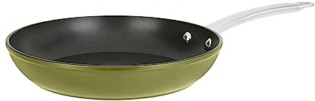 Sitram 715699 Poêle Aluminium Recyclé Ø 26 cm H 5 cm colori Vert Metallisé Revêtement intérieur anti-adhésif sans PFOA - Manche en Inox Riveté - Tous feux dont induction