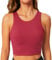 BAYDI Sport BH Damen ohne Buegel Bustier Hochgeschlossenes Crop Top Racerback Tanktops Abnehmbare Polsterung Yoga Bra Wein