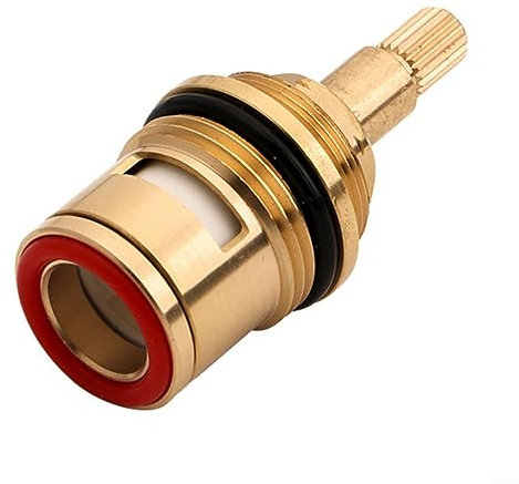 URPIZY Wasserhahn Ventiloberteil Keramik Oberteil Ventiloberteil Wasserhahn-Kartusche Ersatz Ventile,1/2 Zoll Messing Scheibe,Vierteldrehung Armaturen Wasserhahn Ventile,Heiß und Kalt,Rot