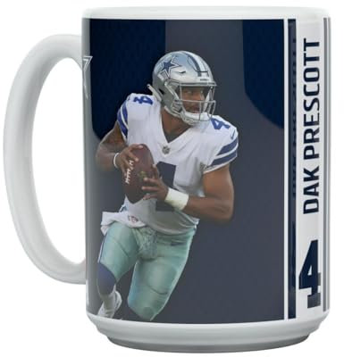 Great Branding Dak Prescott Motion Dallas Cowboys NFL Tasse 450ml Keramik 1 Stück