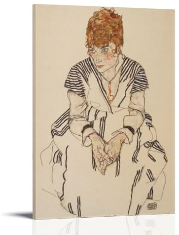 Adele Harms von Egon Schiele Maler-Kunstwerk, Poster, Leinwand, Wandkunstdrucke, Geschenke, Foto, Gemälde, Raumdekoration, Heimdekoration, 50 x 75 cm