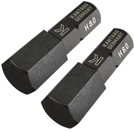 KANTARO 3192 Sechskant Bit HEX 8,0 x 25mm (2 Stück) Made in Germany für Innensechskant Schrauben