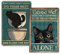 KONFEN Katze Metall Zinn Schild, Katze und Bad + Katze Pooping Retro Plaqu Poster Wall Art Print Dekoration 8 * 12 Zoll für Home Bar Bad Tür Coffee Shop