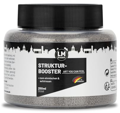 LM Strukturbooster 300g - Steingrau - Ermöglicht in LM Strukturpaste fein & Smooth bis zu 2 cm und höhere Strukturen. Perfekt für greifbare 3D Textureffekte. Optimal bis Mischverhältnis von 1:1