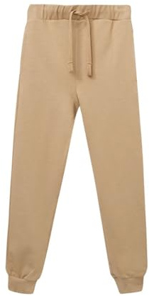 WINKIKI Kids Wear Unisex Kinder Jungen Mädchen Hose Sweatpants Trainingshose mit Kordelzug und Seitentaschen aus 100% Baumwolle - Hell beige - 152