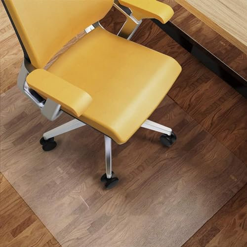 NATRKE Clear Office Chair Mat for Hard Floors, Large Transparent Desk Chair Mat PVC Computer Chair Floor Mat for Furniture Wooden Floor Protector for Home Office, BPA and Phthalate Free,120 x 150 cm