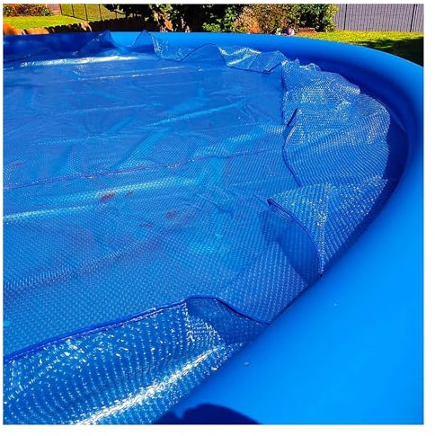 Copertura Solare Tente d'extérieur gonflable pour piscine hors sol avec dôme solaire, 10 9 8 7 6 5 4 3 2 1m Ronde Couverture solaire de rétention de chaleur avec bord d'enroulement & Grommets(5.9m/19.