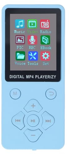 32 GB MP3-Player mit Bluetooth, HiFi-Sound, 1,8-Zoll-Bildschirm, Tragbarer Musik-Player mit Kopfhörern, Rauschunterdrückung, MP3-Musik-Player, Erweitert auf Bis zu 128 GB (Blue)