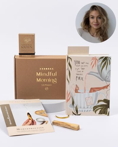 Oh Shanti - Mindful Morning Box by Lola Weippert | Dein achtsamer Start in den Tag | Set für Lolas achtsame Morgenroutine bestehend aus Journal, Affirmationskarten und Palo Santo
