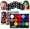 Palette de Maquillage Enfants Kit - Peinture Faciale 15 Couleurs Palette de Maquillage pour Enfants et Adultes pour Halloween, Carnaval, Fête d'anniversaire, Spectacle de Scène, Noël (C)