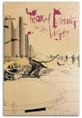 oksdjhrnn Poster Fear And Loathing in Las Vegas, dekoratives Leinwandposter, Wandkunst, Dekor, Wohnen, modern, Familienschlafzimmer, Dekoration, Poster, 50 x 75 cm, ungerahmter Stil