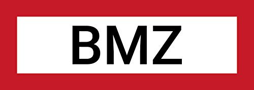 BMZ Aufkleber Schild, Brandschutzschild/Brandmeldezentrale PVC-Folie Brandmeldeanlage