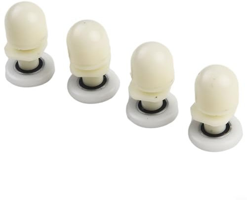 Set mit 4 Rollen für Duschkabinen für sanftes Gleiten und einfache Reinigung, Ersatzrollen für Duschabtrennungen (25 mm)