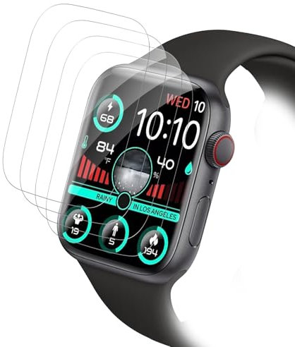 Carantee Schutzfolie für Panzerglas für Apple Watch Series 7/8/9 41mm Schutzglas, 4 Stück TPU Displayschutz für iWatch 9, Blasenfrei Selbstheilend Kratzfest für iWatch 8 Displayschutzfolie