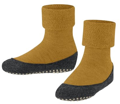 FALKE Stoppersocken Cosyshoe K Hp Wolle rutschhemmende Noppen 1 Paar, Gelb Curcuma 1853, 31-32